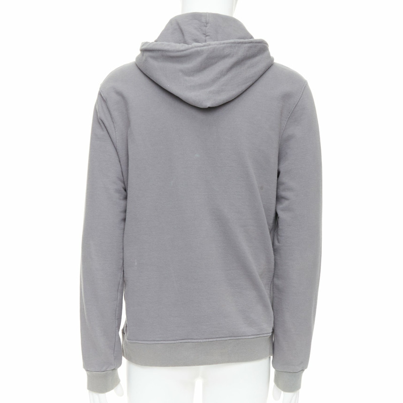 PRADA 2018 Line Rossa grey cotton red sports logo hoodie L-4