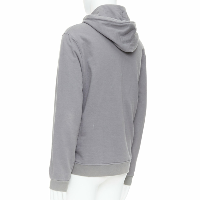 PRADA 2018 Line Rossa grey cotton red sports logo hoodie L-5