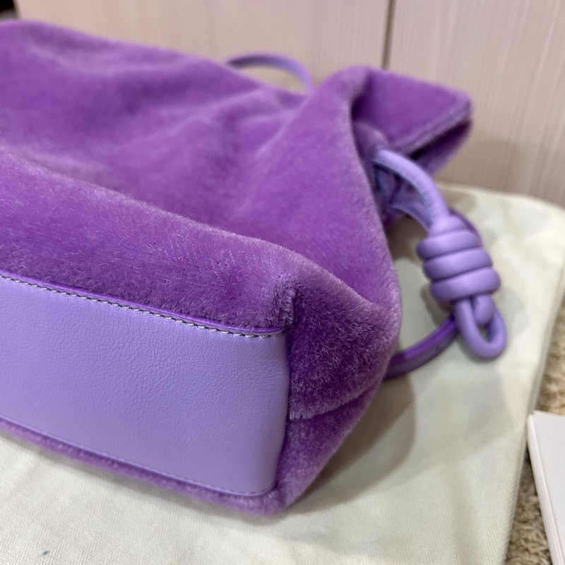 Loewe Flamenco Clutch 馬海毛牛皮手袋 斜背包 手拿包 薰衣草紫 Flamenco Clutch in Mohair and Calfskin-4