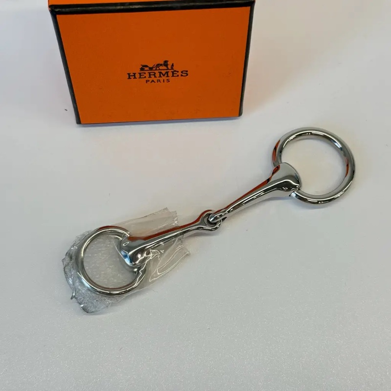 Hermes 銀色雙圈戒指-0