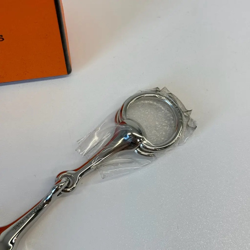 Hermes 銀色雙圈戒指-3