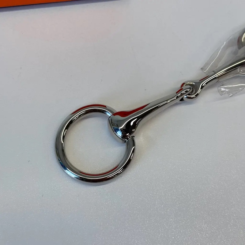 Hermes 銀色雙圈戒指-4