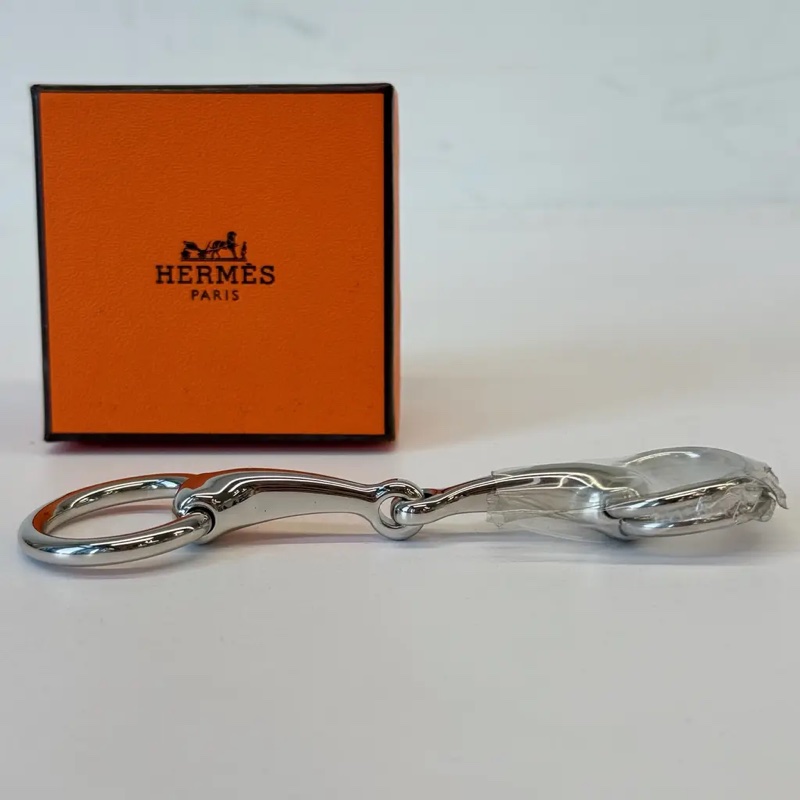 Hermes 銀色雙圈戒指-5