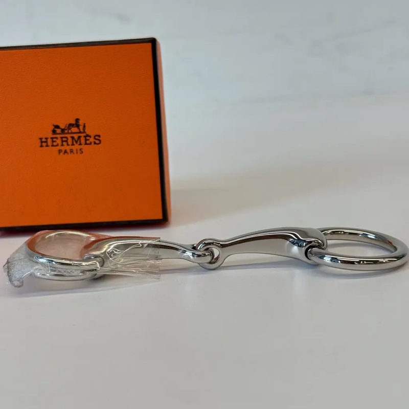 Hermes 銀色雙圈戒指-6