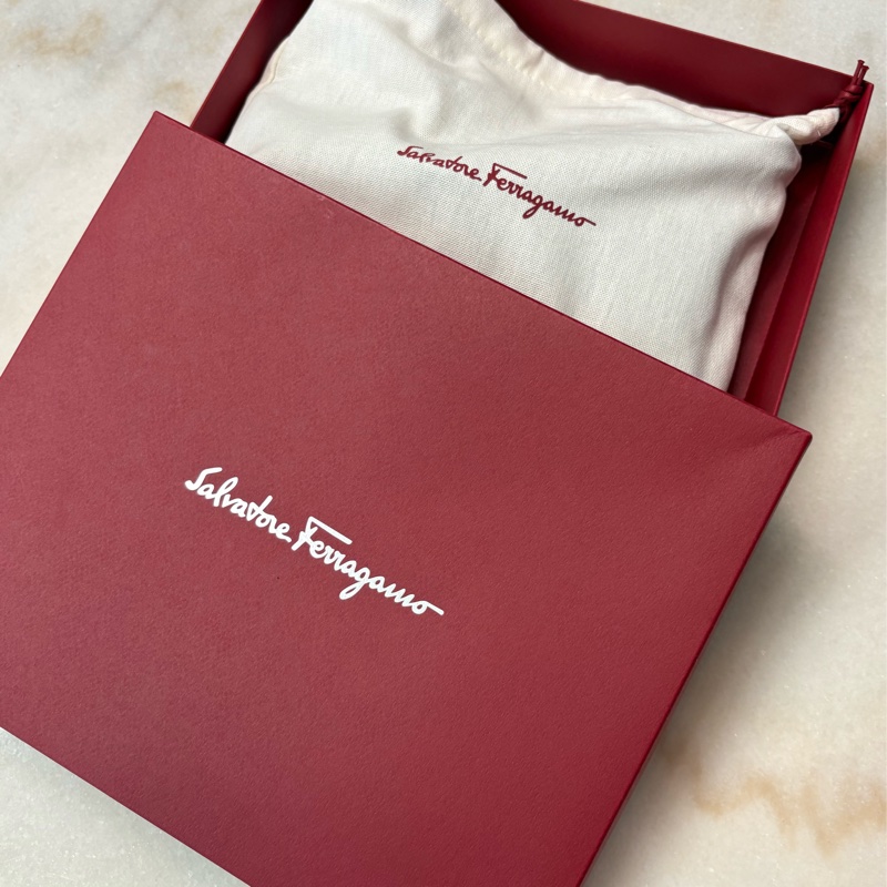 近全新Salvatore Ferragamo 土耳其石藍肩包/手提真皮包-23