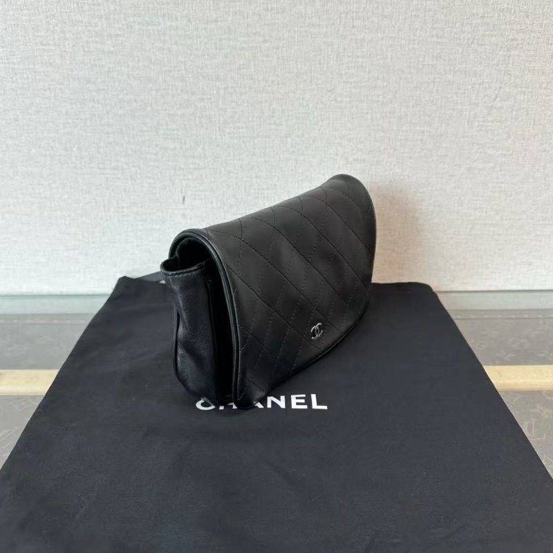 CHANEL 黑銀菱格紋子母雙子星斜背包 20*14*4.5 98新 配件塵袋-5