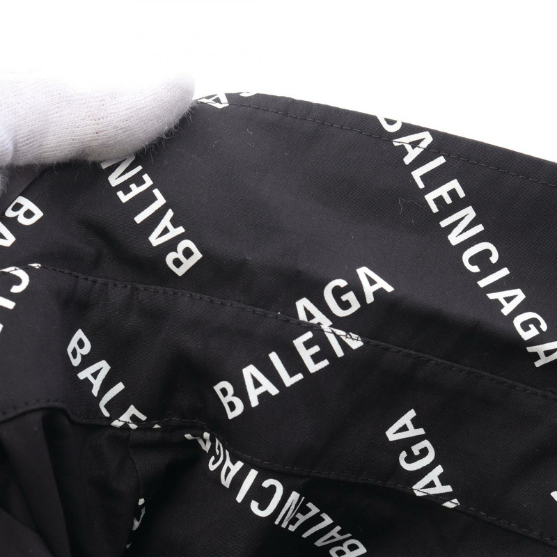 BALENCIAGA 全印花襯衫 662983TPLA4107038 純棉 黑色 全新 男款 38 碼-5