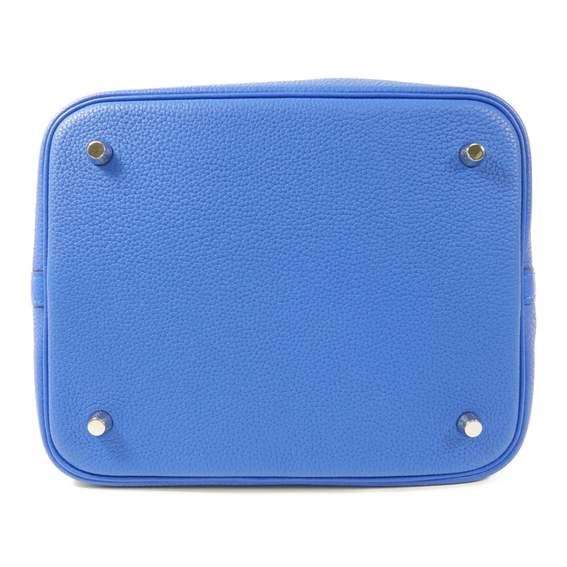 HERMES Clemence皮革Picotin MM銀扣手挽袋-3