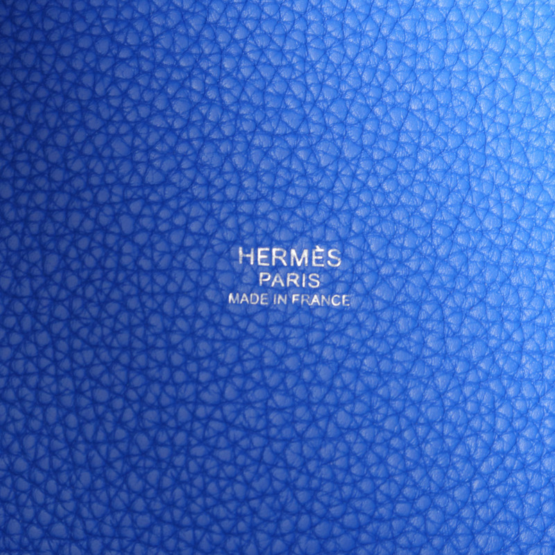 HERMES Clemence皮革Picotin MM銀扣手挽袋-11
