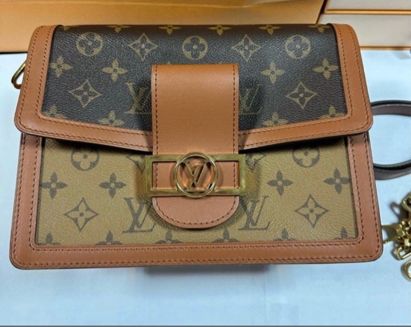 大降價LV Dauphine M45958 Dauphine MM達芙妮 中號25*17*10.5 cm 金鍊、背帶-0