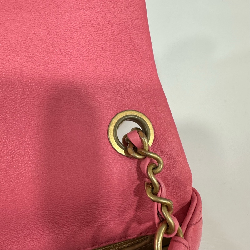 Chanel As1786 桃粉色羊皮金球方胖子 mini coco 17-20