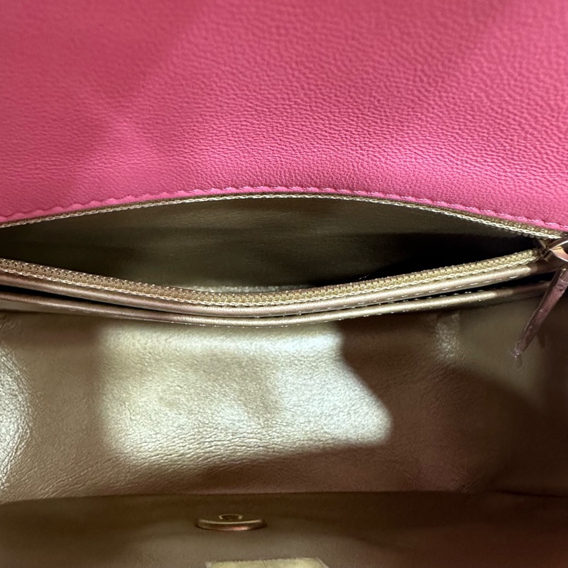 Chanel As1786 桃粉色羊皮金球方胖子 mini coco 17-23