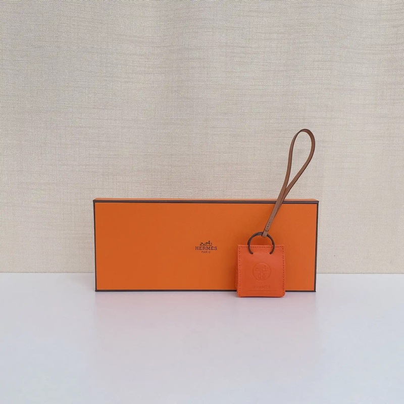 Hermes 經典橙色購物袋掛飾 包掛-0