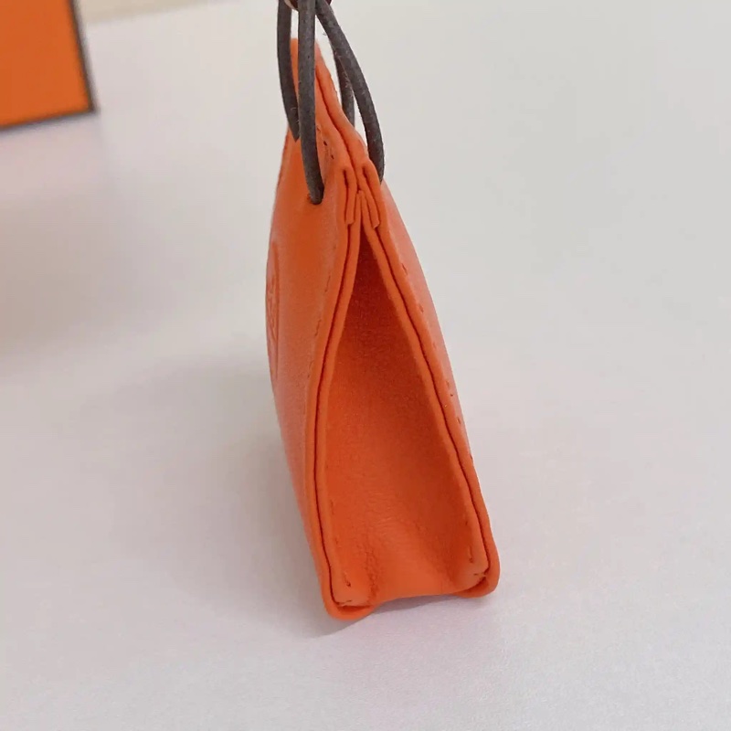 Hermes 經典橙色購物袋掛飾 包掛-3