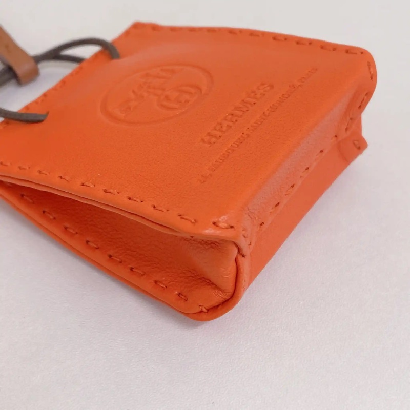 Hermes 經典橙色購物袋掛飾 包掛-6
