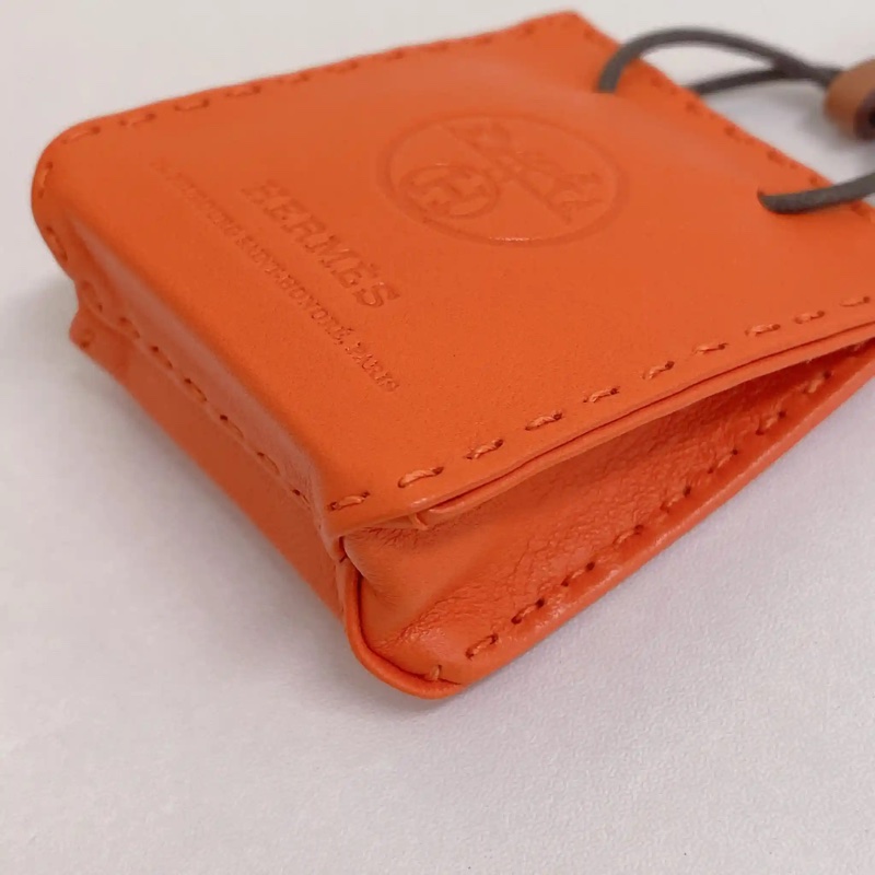 Hermes 經典橙色購物袋掛飾 包掛-7