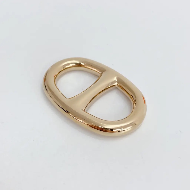 Hermes 豬鼻子淡金絲巾扣-1