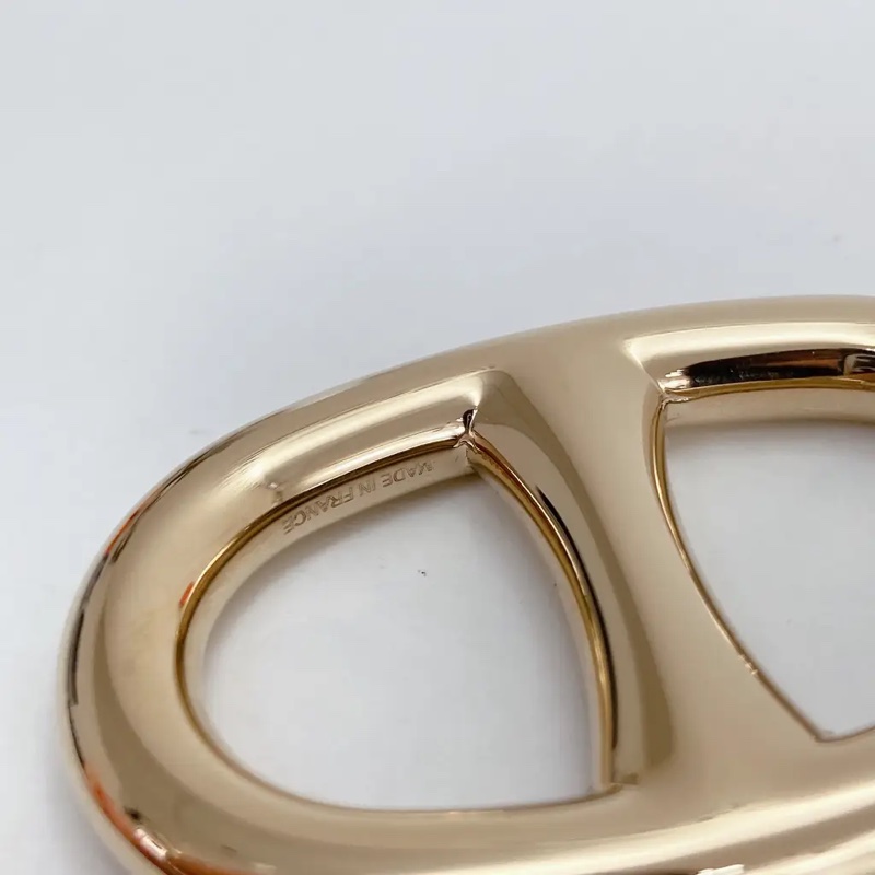 Hermes 豬鼻子淡金絲巾扣-4
