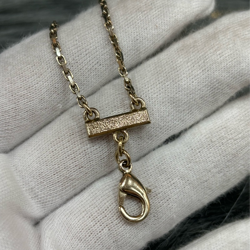 CHANEL AB8049 logo 金色金鍊水鑽字牌字母名字 項鍊 鎖骨鍊 頸鍊-9
