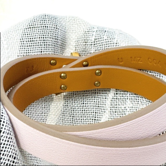 Hermes Kelly 淡粉色金扣雙圈手鍊-7