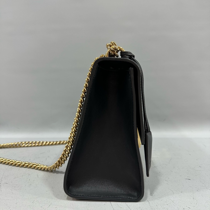 gucci 409486 黑色金釦鎖頭 肩背包-1