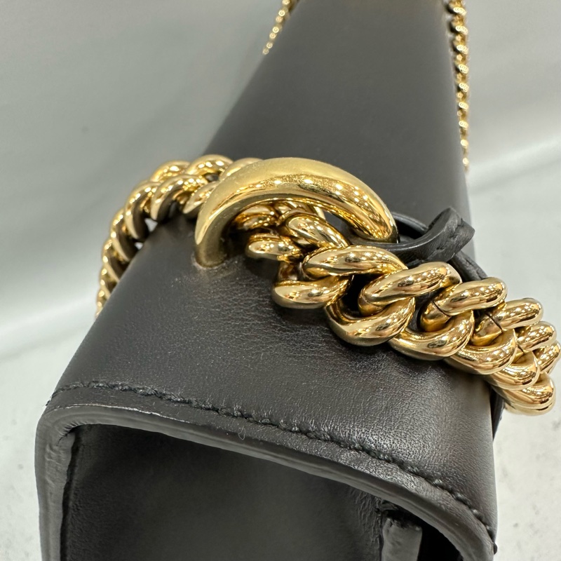 gucci 409486 黑色金釦鎖頭 肩背包-7