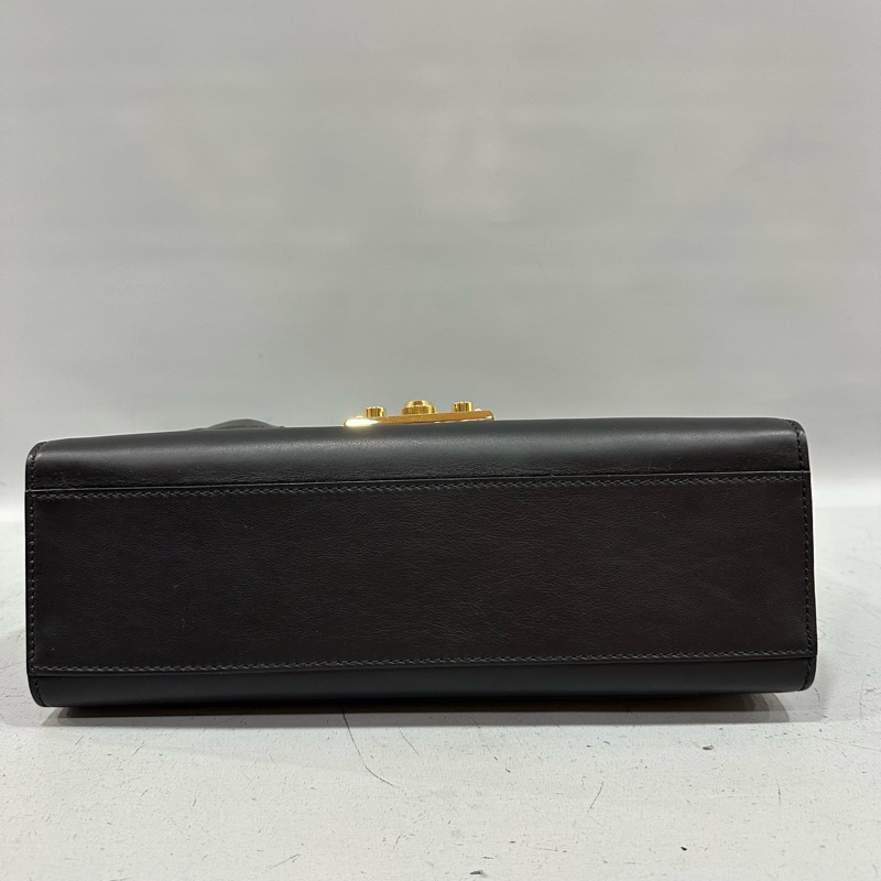 gucci 409486 黑色金釦鎖頭 肩背包-11