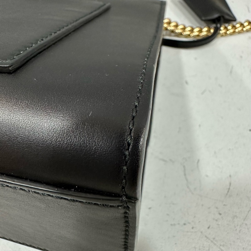 gucci 409486 黑色金釦鎖頭 肩背包-14