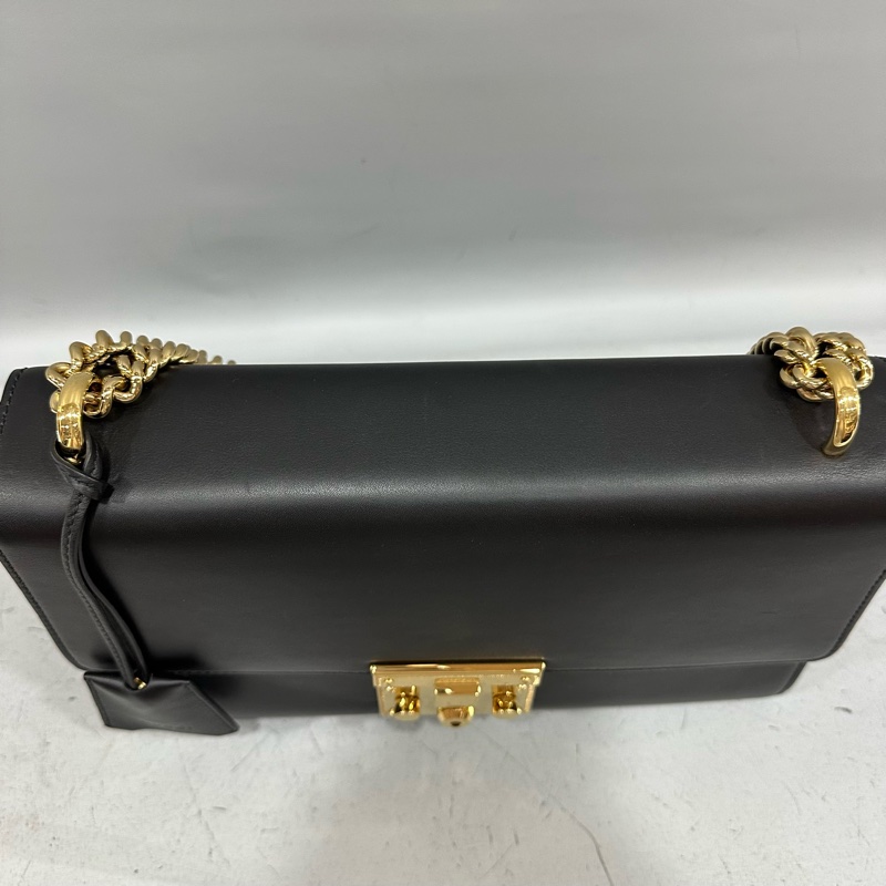 gucci 409486 黑色金釦鎖頭 肩背包-17