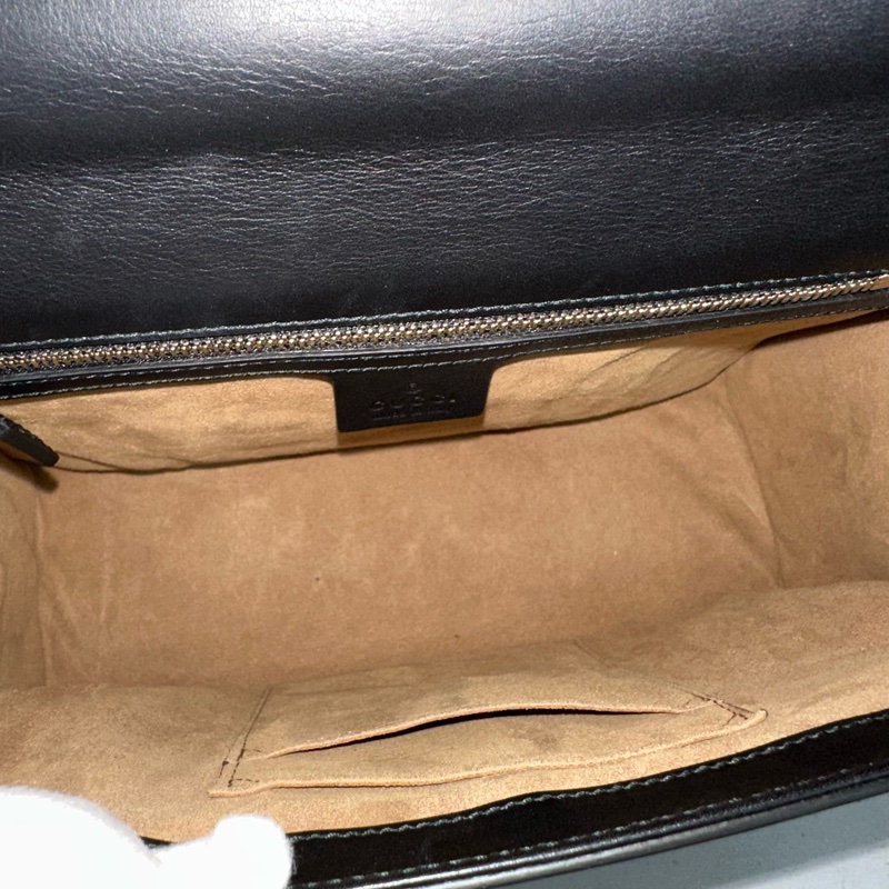 gucci 409486 黑色金釦鎖頭 肩背包-20