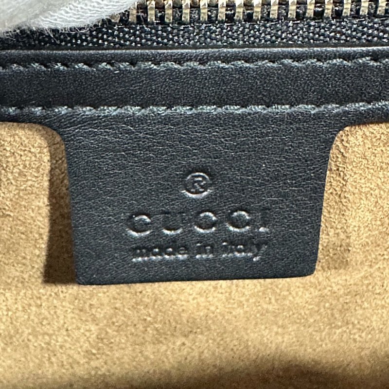 gucci 409486 黑色金釦鎖頭 肩背包-21