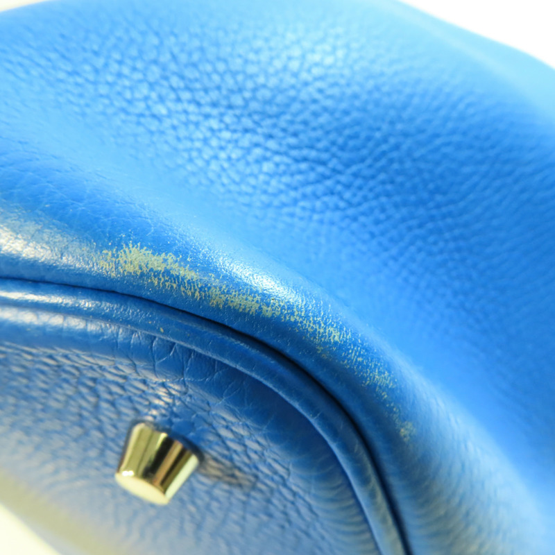 HERMES Clemence皮革Picotin MM銀扣手挽袋Bleu Hydra-8