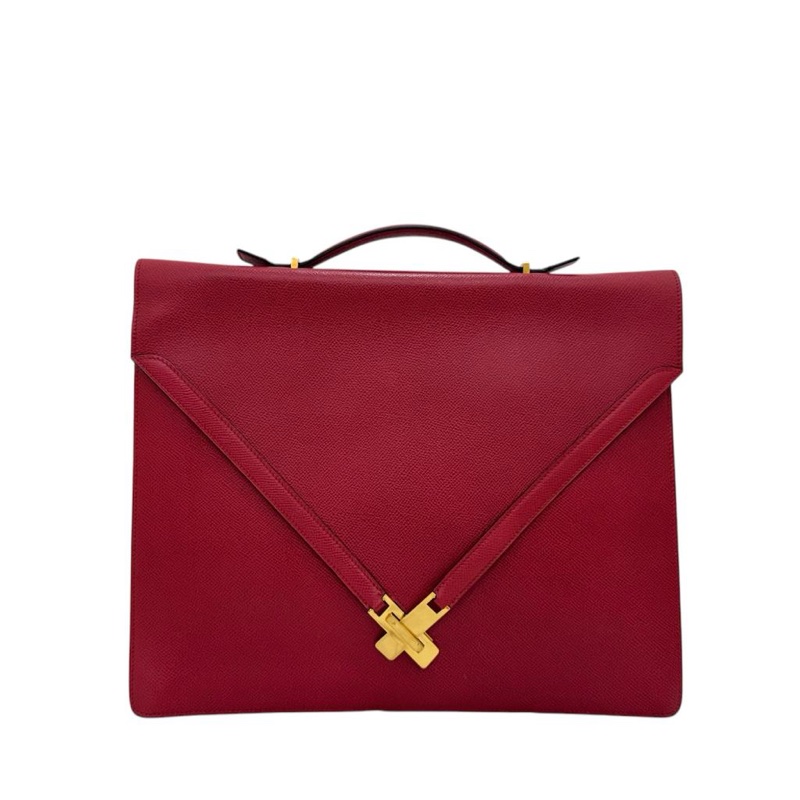 Hermès 紅色手提公事包-0