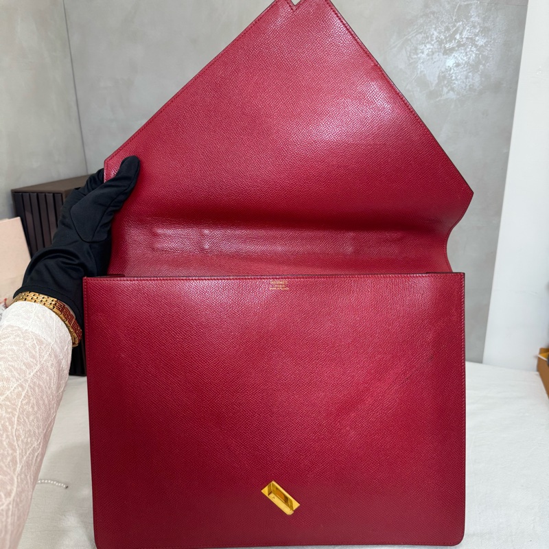 Hermès 紅色手提公事包-13