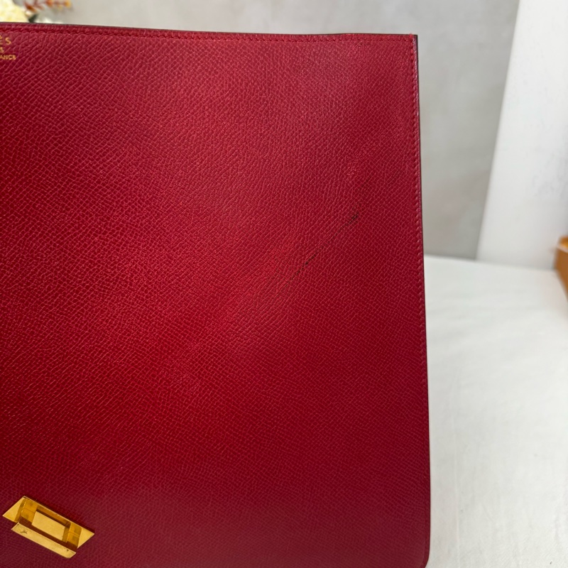 Hermès 紅色手提公事包-15