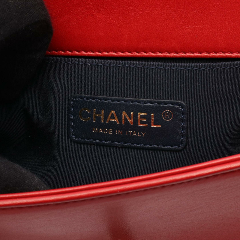 CHANEL Boy Chanel 小號單肩包 A67085 帆布 紅色 綠色 二手 女款-3