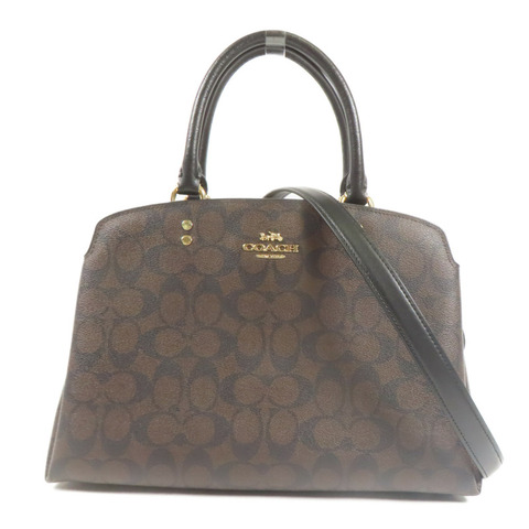 COACH 塗層帆布Shoulder Bag金扣手挽肩背兩用袋