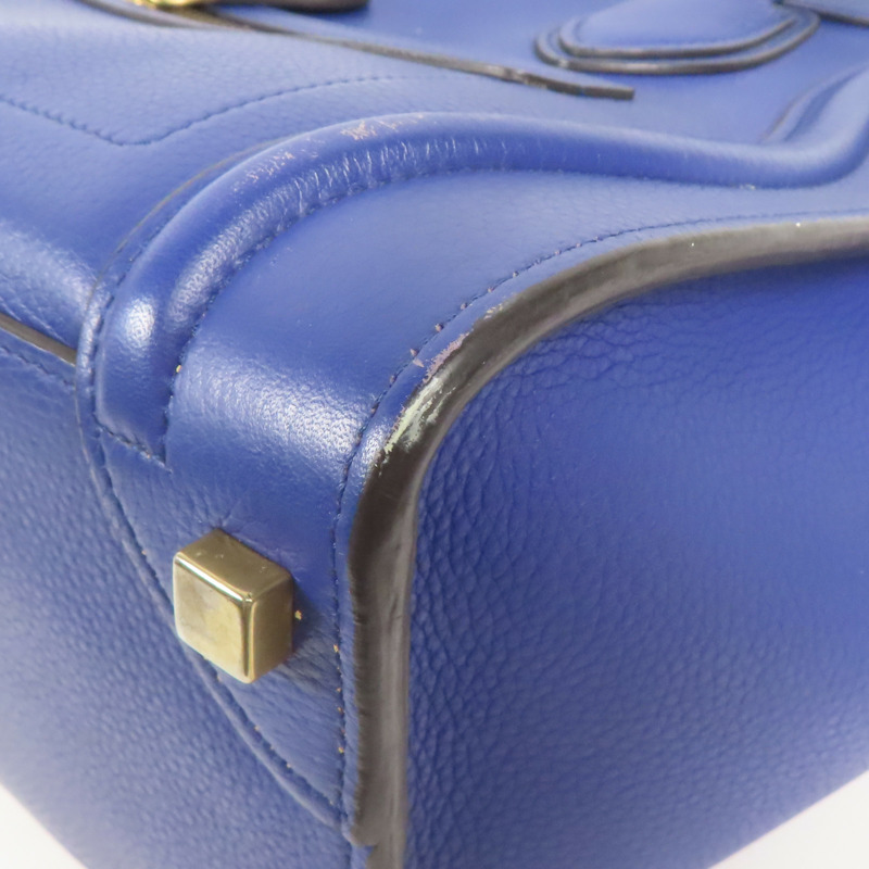 CELINE 牛皮皮革Micro Luggage金扣肩背袋-12