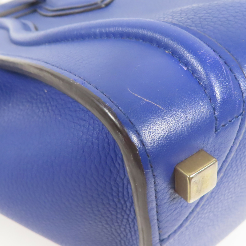 CELINE 牛皮皮革Micro Luggage金扣肩背袋-13