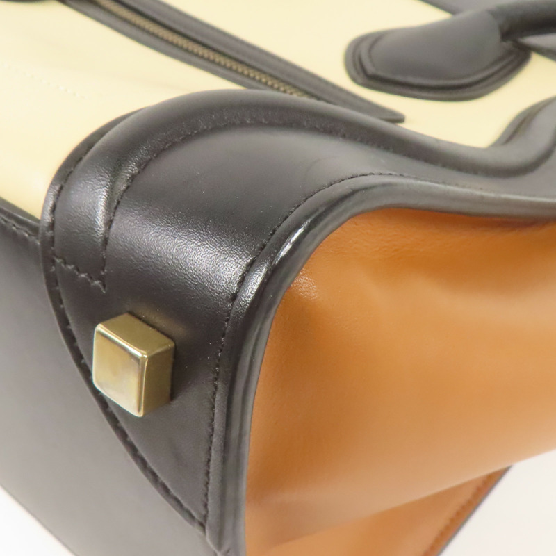 CELINE 牛皮皮革Micro Luggage金扣手挽袋-12
