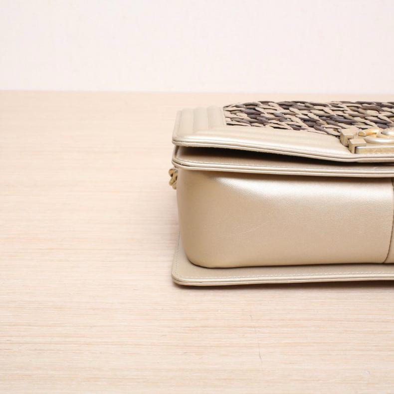 CHANEL(香奈兒) Leboy 中號 25cm 金色 25開 金扣-3