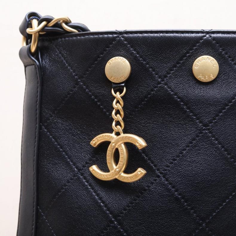 CHANEL(香奈兒) 25P 雙C 水桶包 黑色 晶片開 金扣-5