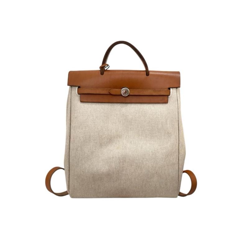 Hermès 帆布焦糖雙肩包-0