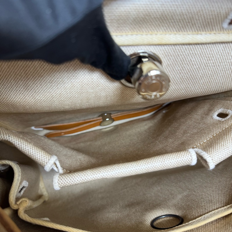 Hermès 帆布焦糖雙肩包-15