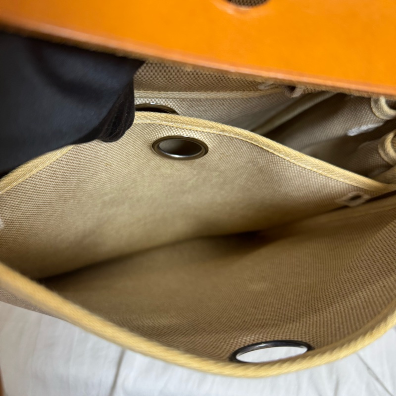 Hermès 帆布焦糖雙肩包-16