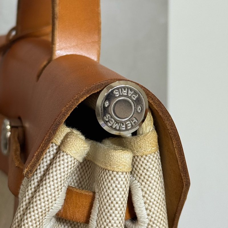 Hermès 帆布焦糖雙肩包-20