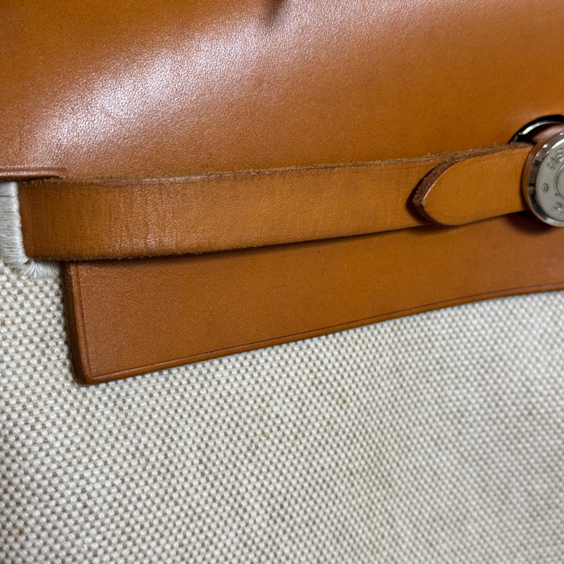 Hermès 帆布焦糖雙肩包-26
