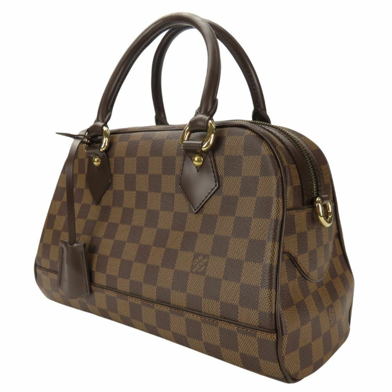 Louis Vuitton 女士 Duomo 手提包 N60008 Damier 皮革 Ebene 棕色迷你波士頓包 LOUIS VUITTON-1