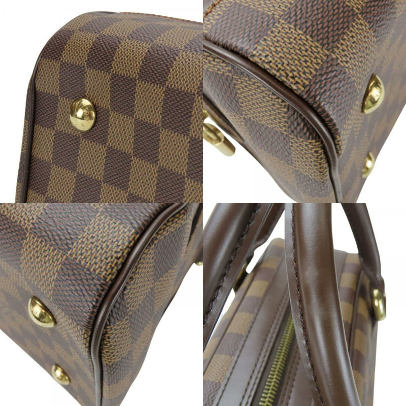 Louis Vuitton 女士 Duomo 手提包 N60008 Damier 皮革 Ebene 棕色迷你波士頓包 LOUIS VUITTON-4