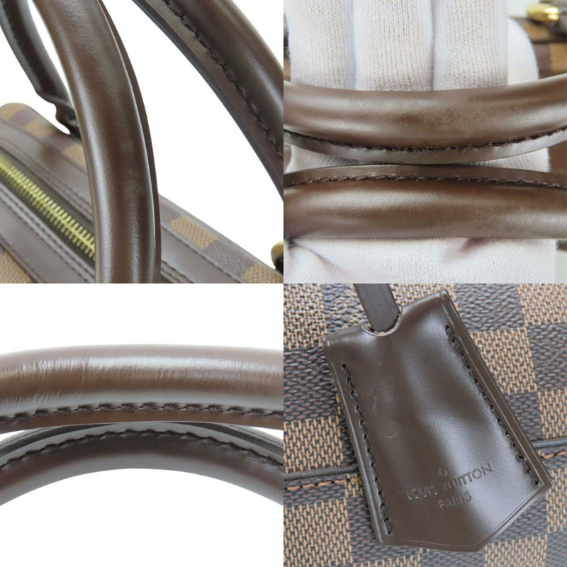 Louis Vuitton 女士 Duomo 手提包 N60008 Damier 皮革 Ebene 棕色迷你波士頓包 LOUIS VUITTON-5